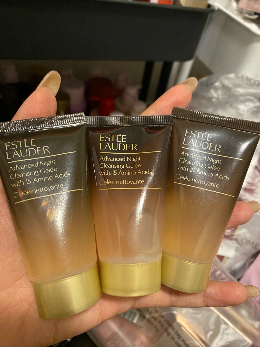 3x Estee Lauder Advanced Night Cleansing Gelée - Brown and Gold Tubes
